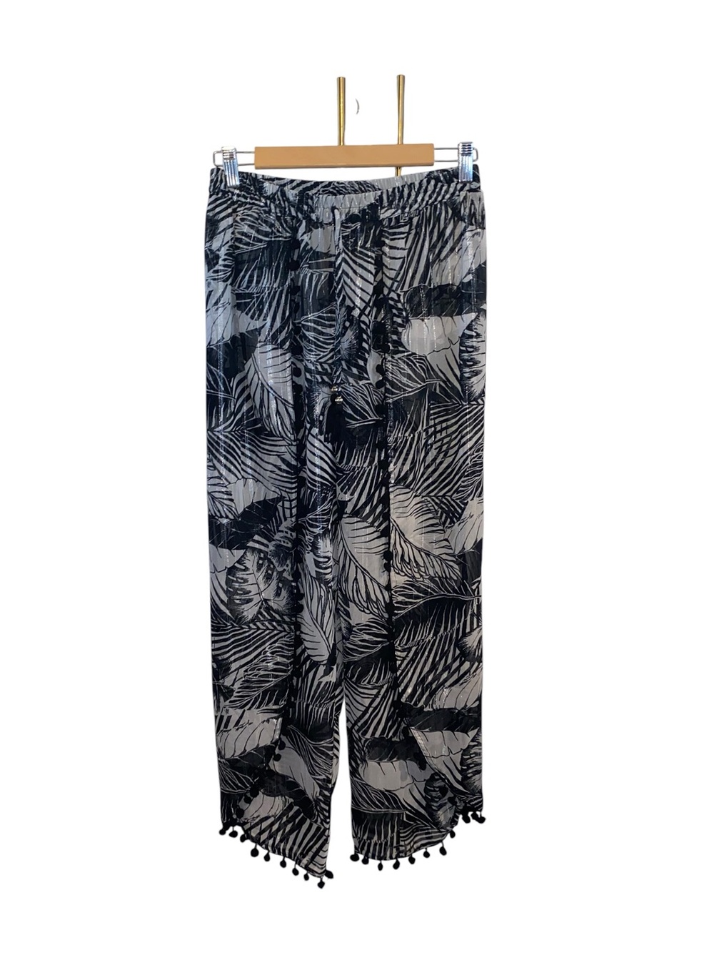 Club Z Wide Leg Beach Pant Sheer Cover Up Resortwear vacation poolside - Picture 2 of 10